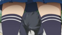 1boy 2girls animated anime_screenshot ass audible_speech black_hair blonde_hair blush breasts brown_eyes brown_hair covering_crotch covering_privates english_audio flying full-face_blush hair_ornament hairclip highres hitting kirishima_akari kirishima_kotone kousaka_junpei miniskirt multiple_girls nyan_koi! outdoors panties punching school_uniform siblings skirt skirt_tug sound striped_clothes striped_panties tagme thighhighs twins twintails underwear upskirt video view_between_legs white_panties wind zettai_ryouiki