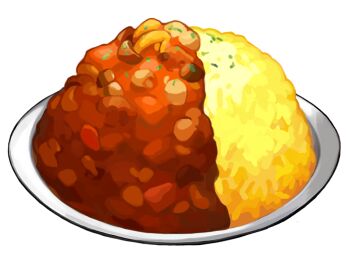 artist_request curry curry_rice food food_focus game_cg garnish mushroom nintendo no_humans official_art plate pokemon pokemon_swsh rice third-party_source transparent_background