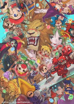 Rule 34 | :>, :<, akuma (street fighter), anakaris, aqua background, armor, bengus, beret, bishamon (darkstalkers), blodia, cammy white, capcom, chibi, chinese clothes, chun-li, copyright notice, crossover, cyberbots, donovan baine, dougi, felicia (darkstalkers), fighting stance, gem, hat, highres, ibuki (street fighter), ken masters, hsien-ko, leo (warzard), leotard, lilith (darkstalkers), m/, mask, monster boy, monster girl, morrigan aensland, mukuro (warzard), multiple boys, multiple girls, ninja, nool, o3o, official art, huitzil (darkstalkers), polearm, ryu (street fighter), scar, smile, sparkle, street fighter, super-8, sword, tabasa, tao (warzard), tatsumaki senpuukyaku, triangle mouth, trident, upside-down, darkstalkers, warzard, watermark, weapon, lord raptor, zombie