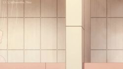 1girl animated anime_screenshot bath black_hair blue_one-piece_swimsuit breast_press breasts cleavage collarbone damnshe_thicc kaguya-sama_wa_kokurasetai_~tensai-tachi_no_renai_zunousen~ long_hair medium_breasts medium_hair nipples nude_filter one-piece_swimsuit open_mouth red_eyes school_swimsuit shinomiya_kaguya shiny_skin sound steam swimsuit third-party_edit undressing video water wet