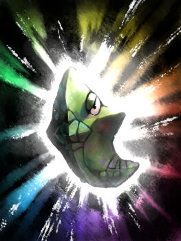 Rule 34 | cocoon, commentary request, full body, gen 1 pokemon, glowing, harden (pokemon), highres, metapod, nintendo, no humans, pokemon, pokemon (creature), pokemon focus, pokemon move, suzuki ritsu, v-shaped eyes