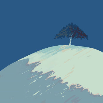 bangqiao_yan birch_tree blue_sky clear_sky day hill no_humans original scenery sky tree