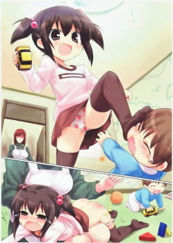 1boy 2girls ^_^ age_difference artist_request ass bdsm black_eyes blush brother_and_sister brown_hair character_request closed_eyes clothes_lift crying faceless faceless_female fang femdom flat_chest food_print from_below fruit_print hair_bobbles hair_ornament happy indoors kicking laughing leg_lift loli mature_female mesugaki mother_and_daughter mother_and_son multiple_girls onee-loli open_mouth panties panty_pull print_panties short_twintails siblings skirt skirt_around_belly skirt_lift source_request spanked strawberry_panties strawberry_print tears thighhighs toy twintails underwear upskirt wavy_mouth yuri