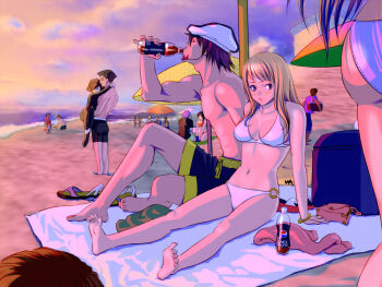 10s 6+boys 6+girls ass bad_id bad_pixiv_id barefoot beach bikini black_male_swimwear black_swim_trunks blue_male_swimwear blue_swim_trunks bodysuit bottle newsboy_cap company_connection creator_connection crossover diving_suit feet hat kaburagi_t._kotetsu karina_lyle male_swimwear multiple_boys multiple_girls pepsi pepsi_nex product_placement r_dorothy_wayneright roger_smith shorts soles swim_trunks swimsuit the_big_o tiger_&amp;_bunny toes wakino_keibun wetsuit