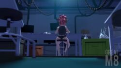 1boy 1girl 3d animated ass audible_speech barefoot black_panties boku_no_hero_academia bulge chair clothed_sex cum ejaculation english_audio feet footjob gloves goggles goggles_on_head greatm8 hatsume_mei iida_tenya indoors lying night on_chair on_floor panties penis pink_hair shoes sitting sound swivel_chair tagme uncensored underwear unworn_shoes video yellow_eyes