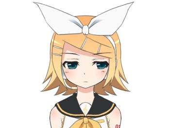 animated animated_gif blonde_hair blush multiple_expressions head_tilt headphones kagamine_rin mameshiba_(pixiv_59310) school_uniform vocaloid