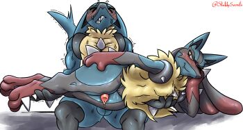 1boy 1girl 2020 abs age_difference animal_hands biceps black_fur blue_fur blush breasts erection feet female flat_chest fur furry gen_4_pokemon half-closed_eyes highres incest interspecies lube lube_drip lucario lying male mega_evolution mega_lucario mega_pokemon mother_and_child mother_and_son muscular muscular_female muscular_male nintendo nude on_side original parent_and_child parent_and_son pectorals penis personification pokemon pokemon_(creature) precum pussy red_eyes secrets-from-dark simple_background sitting small_breasts smile son testicles thick_thighs thigh_sex thighs trembling veins veiny_penis watermark wet white_background wide_hips yellow_fur
