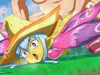 1boy 1girl age_difference ass bent_over blue_hair blue_sky blurry blurry_background butterfly_wings cloud colored_skin completely_nude crying crying_with_eyes_open defeat deviantt_(terraria) drooling flat_chest grass hair_between_eyes hat heart heart-shaped_pupils hetero highres insect_wings loli long_hair multicolored_skin multicolored_wings nipples nude on_grass on_ground open_mouth outdoors penis pink_skin pink_wings pointy_ears purple_wings pussy_juice red_eyes red_thighhighs rough_sex saliva sex sex_from_behind sidelocks skarlet_jewel sky striped_clothes striped_thighhighs symbol-shaped_pupils tearing_up tears terraria thighhighs tongue tongue_out top-down_bottom-up tree uncensored vaginal wide-eyed wings witch_hat yellow_hat yellow_skin