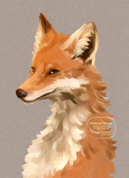 animal animal_focus commentary_request fox grey_background highres looking_at_viewer mtbrtmg no_humans original