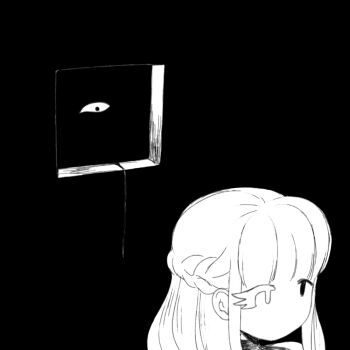 1boy asymmetrical_eyes bare_shoulders bodysuit braid demi_(dizzyspells) dizzyspells dripping eyelashes eyes_in_shadow feminine liquid long_hair looking_ahead male_focus no_mouth no_nose original sidelocks sleeveless trap upper_body watching