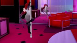 1girl 3d animated artist_self-insert breasts colored_nipples completely_nude demon_girl female_focus full_body fyrel highres horns koikatsu_(medium) loli nashfyrel nude original pole pole_dancing purple_nipples pussy self-upload small_breasts solo stripper_pole sweat tagme tail uncensored video wings