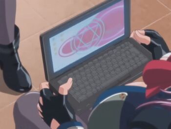 00s 2008 3girls animated animated_gif anime_screenshot bible_black bible_black:_restored blazer blonde_hair blue_eyes blush bouncing_breasts bow bowtie breasts cleavage cleavage_cutout clothing_cutout computer computer_virus female_focus fingerless_gloves gloves ichikawa_aki jacket kitami_reika laptop large_breasts lipstick long_hair makeup monitor multiple_girls purple_hair short_hair sidelocks spirit tagme virus