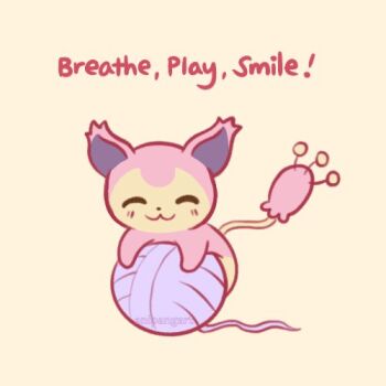 Rule 34 | 1other, :3, animal, animal focus, anipangart, cat, english text, gen 3 pokemon, happy, nintendo, no humans, pokemon, pokemon (creature), skitty, yarn, yarn ball