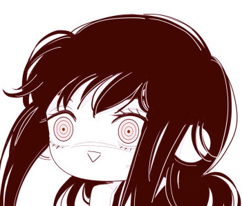 1girl chainsaw_man chibi chibi_only deer60868637 long_hair monochrome open_mouth ringed_eyes scar scar_on_face scar_on_nose solo triangle_mouth wide-eyed yoru_(chainsaw_man)