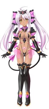 Rule 34 | 1girl, absurdres, alternate skin color, aoi masami, black gloves, boots, breasts, corruption, dark-skinned female, dark persona, dark skin, demon tail, elbow gloves, full body, game cg, gloves, harukaze mai (tsmg nao!), highres, large variant set, long hair, looking at viewer, medium breasts, navel, non-web source, official art, pink hair, pubic tattoo, slave cherry, slave gear, slingshot swimsuit, smile, solo, swimsuit, tachi-e, tail, tan, tattoo, thigh boots, thighhighs, transparent background, ts magical girl nao, twintails, variant set, white hair, wings, yellow eyes