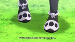 1boy 2girls animated anime_screenshot black_bra black_hair black_pantyhose blush bra breasts cleavage cloud collarbone downblouse falling frilled_skirt frills futoku_no_guild green_hair highres kikuru_madan leaning_forward loli long_hair looking_at_breasts maidena_angers midriff multicolored_hair multiple_girls navel nipple_slip nipples no_bra on_floor one_eye_closed outdoors panties panties_under_pantyhose pantyhose purple_skirt red_eyes shadow shirt shorts skirt sky small_breasts sound standing stomach subtitled sweat talking teeth thighhighs thighs tokishikko_dana trembling tripping twintails underwear upshorts video walking white_hair white_panties white_shirt white_shorts white_thighhighs