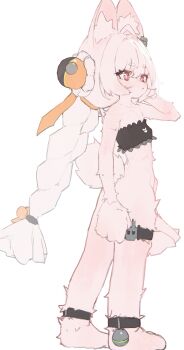 1girl ahoge animal_ear_fluff animal_ears braid bright_pupils furry furry_female highres long_hair looking_at_viewer pink_fur pink_hair rabbit_ears rabbit_girl red_eyes solo thick_eyebrows twin_braids user_uams3787 white_background zenless_zone_zero zhao_(zenless_zone_zero)