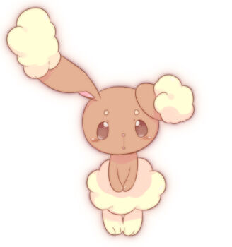 00s animal_ears brown_eyes buneary gen_4_pokemon nakamura_sandayo nintendo no_humans pokemon pokemon_(creature) pokemon_dppt simple_background solo standing white_background