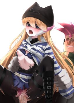 1boy 1girl absurdres alternate_costume alternate_hairstyle beanie belt blonde_hair blue_eyes bodystocking boots bra bra_lift breasts ciel_(mega_man) clothes_lift commission commissioner_upload crying cum cum_in_pussy fauron714 forehead_jewel grabbing_another&#039;s_arm hair_down hat hetero highres hood hood_down hoodie legs_up long_hair mechanical_ears mega_man_(series) mega_man_zero_(series) mega_man_zx multiple_belts multiple_thigh_straps non-web_source open_mouth panties pink_eyes pink_hair pleated_skirt rape saliva saliva_trail serpent_(mega_man) skirt skirt_lift small_breasts smirk streaming_tears tears thigh_strap thighs torn_bodystocking torn_clothes transparent_background underwear vaginal