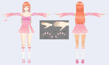 1girl 3d blunt_ends choker colored_inner_hair commentary detached_sleeves dress earrings english_commentary english_text feather_earrings feathers fingernails full_body green_hair hair_ornament highres hololive hololive_english jewelry layered_dress long_hair long_sleeves looking_at_viewer multicolored_hair multiple_views nail_polish off_shoulder official_art orange_hair perfume_(takanashi_kiara) pink_dress pink_eyes pink_nails pink_shoes pink_sleeves platform_heels reference_sheet ribbon_choker ribbon_legwear shoes short_dress simple_background socks solo standing swept_bangs t-pose takanashi_kiara takanashi_kiara_(artist) takanashi_kiara_(perfume) turnaround two-tone_hair virtual_youtuber white_socks