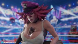 1boy 1girl 20s 3d 60fps animated artist_name audience black_choker black_gloves blender_(medium) blue_eyes blurry blurry_background bottomless breast_lift breasts buttons capcom choker cleavage crop_top dark-skinned_male dark_skin depth_of_field elbow_gloves erection evilaudio final_fight fingerless_gloves gloves grey_shirt hair_between_eyes handsfree_paizuri hat hetero highres huge_breasts interracial kassioppiava large_penis logo looping_animation lying moaning multiple_others nappana nipples oil oiled on_back paizuri paizuri_on_lap paizuri_under_clothes parted_lips peaked_cap penis pink_hair pink_headwear poison_(final_fight) rubbing shiny_skin shirt short_hair single_elbow_glove single_fingerless_glove single_gloves skull sleeveless solo_focus sound spiked_hair stadium street_fighter street_fighter_v tank_top toned toned_female twitter twitter_logo uncensored underboob video white_tank_top