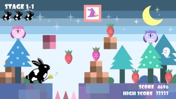 Rule 34 | bad id, bad pixiv id, bird, blocks, rabbit, carrot, english text, ghost, hat, moon, no humans, original, outdoors, owl, remedei, sky, star (sky), starry sky, tree