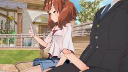 1boy 1girl 3d animal_ears animated cellphone chris_flandre cum ejaculation erection handjob highres horse_ears horse_girl koikatsu_(medium) nice_nature_(umamusume) open_mouth outdoors penis penis_awe penis_grab phone public_indecency sleeping sound tagme twintails umamusume video