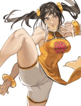 absurdres black_hair breasts brown_eyes highres ling_xiaoyu namco tekken tekken_3 tekken_4 tekken_5_(dark_resurrection) tekken_8 tekken_blood_vengeance tekken_tag_tournament tekken_tag_tournament_2 twintails