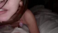 1boy 1girl all_fours animated asian asphyxiation bed_sheet black_hair blunt_bangs bottomless breasts breasts_out censored close-up closed_eyes covering_own_mouth dark-skinned_male dark_skin doggystyle facing_viewer from_side furrowed_brow hanging_breasts hetero interracial japanese_(nationality) lingerie long_hair looking_at_viewer lowres medium_breasts moaning nipples on_bed open_mouth parted_lips photo_(medium) ring_light sex sex_from_behind sheet_grab sound source_request teeth top-down_bottom-up torogao underwear video