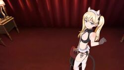 1girl anal anal_beads anal_object_insertion anal_tail animal_ears animated aqua_eyes armchair ass audible_speech bare_shoulders bdsm bent_over black_collar black_panties black_ribbon blonde_hair breastless_clothes breasts butt_crack butt_plug cat_ears cat_tail chain chain_leash chair collar curtains desk_lamp fake_animal_ears fake_tail frilled_hairband frills garter_belt gloves hair_ribbon hairband high_heels indoors interior lamp leash lingerie long_hair looking_at_viewer lowleg lowleg_panties mayonaka_no_yuugi mirror nipples non-web_source object_insertion original panties panties_over_garter_belt pet_play petite curtains ribbon sex_toy shimada_fumikane side-tie_panties slave small_breasts smile solo sound stool tagme tail tanaka_minami_(voice_actor) thighhighs underwear video white_thighhighs