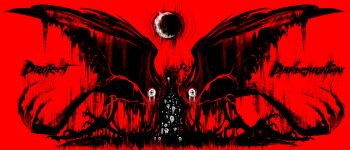 1other absurdres bat_wings black_wings body_horror cofavo1 eclipse english_text extra_eyes eyeball fingernails highres horror_(theme) large_arm limited_palette long_fingernails looking_at_viewer melting_eyes pandemonium_(pressure) pressure_(roblox) smearing solo too_many_eyes wings