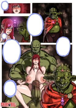 1girl absurdres asa_(teng_zi) breasts clenched_teeth completely_nude erection erza_scarlet fairy_tail highres imminent_rape large_breasts lips long_hair multiple_views nude open_mouth penis sequential spread_legs teeth