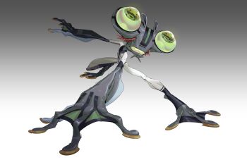 Rule 34 | 1boy, adapted costume, alien, arm fins, ben 10, bodysuit, clenched teeth, colored sclera, colored skin, commentary, english commentary, fins, frog boy, full body, gills, green eyes, green sclera, grey matter (ben 10), grey skin, hand on ground, head fins, highres, horizontal pupils, jzdraws, male focus, redesign, sharp teeth, solo, superhero landing, teeth, webbed feet, webbed hands, white bodysuit