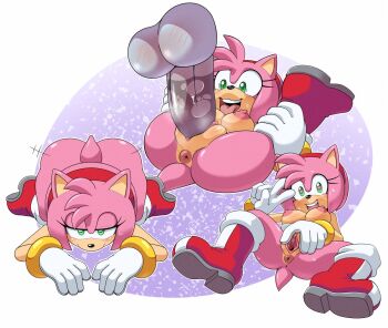 1girl amy_rose anus ass breasts hyoumaru nipples pussy sega sex sonic_(series)