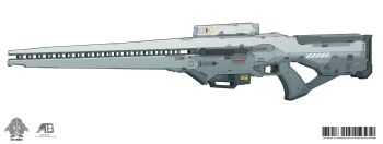 absurdres from_side gun highres no_humans original puremage rifle scope sniper_rifle solo trigger weapon weapon_focus weapon_focus white_background