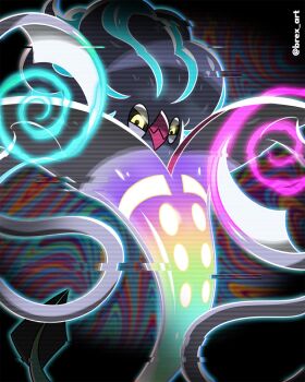 beak black_sclera brex_art closed_mouth colored_sclera gen_6_pokemon highres looking_at_viewer malamar mega_malamar mega_pokemon mind_control nintendo no_humans pokemon pokemon_(creature) pokemon_focus pokemon_legends:_z-a smile solo squid tentacles yellow_eyes