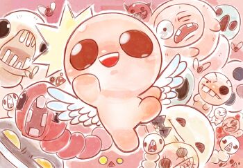 artist_request bald black_eyes black_fur black_horns brown_eyes bug character_request charger_(the_binding_of_isaac) chub_(the_binding_of_isaac) commentary death demon demon_horns english_commentary fly gish_(character) gish_(game) gums guppy_(the_binding_of_isaac) highres horns insect isaac_(the_binding_of_isaac) loki_(the_binding_of_isaac) missing_tooth monster official_art one_eye_closed open_mouth scolex second-party_source sharp_teeth solid_circle_eyes teeth the_binding_of_isaac tooth_gap triangle_mouth tuxedo_cat two-tone_fur upper_teeth_only warm_colored white_fur white_wings wings worm yellow_eyes