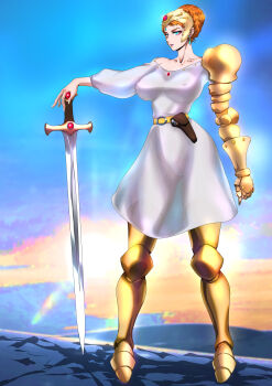 Rule 34 | 1girl, absurdres, breasts, highres, kaze no tani no nausicaa, kushana, large breasts, long hair, solo, sword, weapon, yuri ai