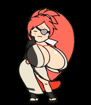 1girl 2022 amputee animated animated_gif arc_system_works baiken bandages big_hair black_kimono bouncing_breasts breasts cherry_blossoms chibi closed_eyes collarbone commentary dancing english_commentary ergomancy expressionless eyepatch facing_viewer female_focus forehead_tattoo guilty_gear guilty_gear_strive hand_on_own_hip high_collar huge_breasts jacket jacket_on_shoulders japanese_clothes jiggle kimono legs_apart looping_animation messy_hair mouth_hold multicolored_kimono open_clothes open_kimono parted_bangs pink_hair pink_lips samurai sash scar scar_across_eye scar_on_face skull_print solo straight-on tassel tattoo thick_thighs thighs toeless_footwear transparent_background white_kimono wrapped