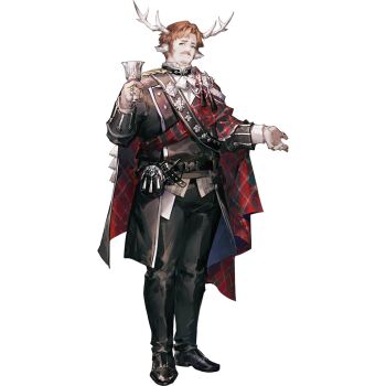 1boy animal_ears arknights belt black_cape black_pants bread brown_hair buttons cape chalice cup deer_boy deer_ears double-breasted duke_of_gododdin_(arknights) facial_hair food frown hand_up high_collar holding holding_cup jewelry male_focus multiple_rings mustache official_art pants parted_hair red_cape ring sash scorpion5050 short_hair shoulder_sash smile solo tachi-e third-party_source transparent_background two-sided_cape two-sided_fabric