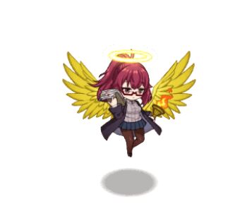 1girl aged_down angel angel_wings animated animated_png artist_request aura black_coat blinking blue_skirt breasts brown_pantyhose chibi clipboard closed_mouth coat expressionless feathered_wings fire flapping flying full_body grey_sweater_vest halo holding holding_clipboard holding_torch large_breasts long_hair long_sleeves lowres mon-musu_quest! mon-musu_quest:_paradox monster_musume_td necktie official_art pantyhose pleated_skirt ponytail promestein red-framed_eyewear red_eyes red_hair red_necktie semi-rimless_eyewear shadow sidelocks simple_background skirt solo sweater_vest third-party_source torch traditional_halo transparent_background under-rim_eyewear wings yellow_wings