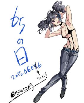 1girl artist_request looking_at_viewer open_mouth pants smile source_request tagme utau yokune_ruko