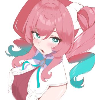 1girl doubled_(md_doubled) green_eyes highres honkai:_star_rail honkai_(series) hyacine_(honkai:_star_rail) jacket mihoyo non-web_source pink_hair red_jacket