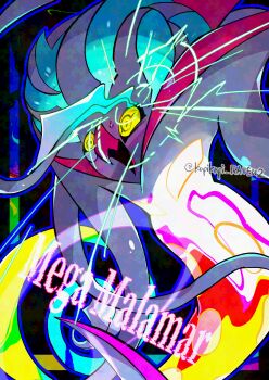 character_name commentary_request highres light_blush malamar mega_evolution mega_malamar nintendo open_mouth pokemon pokemon_(creature) pokemon_focus solo sweatdrop tangmogan_(ffme8438) twitter_username watermark yellow_eyes