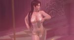 1girl 3d animated ass bikini black_hair bouncing_breasts breasts cleavage dancing dead_or_alive dead_or_alive_xtreme_3_fortune dead_or_alive_xtreme_beach_volleyball female_focus godfather_bikini indoors large_breasts long_hair micro_bikini momiji_(ninja_gaiden) ninja_gaiden shell shell_bikini smile solo swimsuit thong underboob video video white_bikini