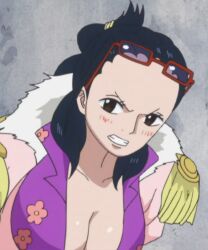 Rule 34 | angry, breasts, cleavage, large breasts, one piece, tashigi, unbuttoned, unbuttoned shirt
