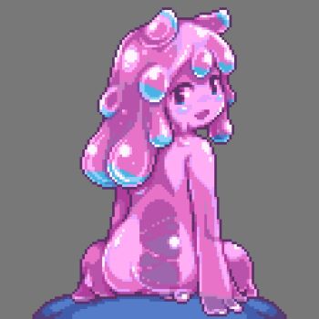 1boy 2girls animated animated_gif anus ass back bisexual_female blush cooperative_grinding cum cum_in_pussy cum_on_body duplication ejaculation grinding guided_penetration hetero internal_cumshot interspecies loli looking_at_viewer looking_back looping_animation lowres monster_girl multiple_girls object_insertion original penis pixel_art pov pov_crotch pussy reverse_cowgirl_position sb_(coco1) sex sex_from_behind simple_background slime_girl smile solo_focus split straddling teamwork_(sexual) uncensored