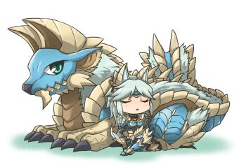 Rule 34 | 310, closed eyes, monster hunter (series), tagme, white hair, zinogre, zinogre (armor)