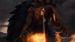 3d animated audible_music body_markings claws crest daiei_film destruction dewclaw elbow_blade elbow_spikes engi_(animation_studio) epic fire gamera gamera:_guardian_of_the_universe gamera_(series) gamera_-rebirth- gamera_3:_revenge_of_iris giant giant_monster glowing glowing_eyes glowing_markings glowing_veins green_eyes gyaos kadokawa kaiju lightning long_tail monster neon_trim no_humans no_pupils power_lines rain roaring sea_monster shell slit_pupils smoke sound storm super_gyaos tail tarrell_christie thunder turtle turtle_shell tusks veins video wet wings yellow_eyes