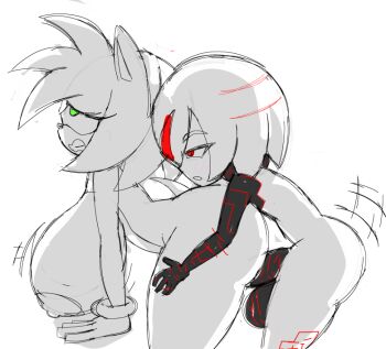 1futa 1girl amy_rose ass blush breasts dark_penis flat_chest from_side futanari glitch gloves green_eyes hedgehog hedgehog_girl huge_breasts interspecies loli multicolored_hair penis profile red_eyes sage_(sonic) sex short_hair size_difference sketch sonic_(series) sonic_frontiers spot_color streaked_hair tail teeth thick_thighs thighs yelladrill